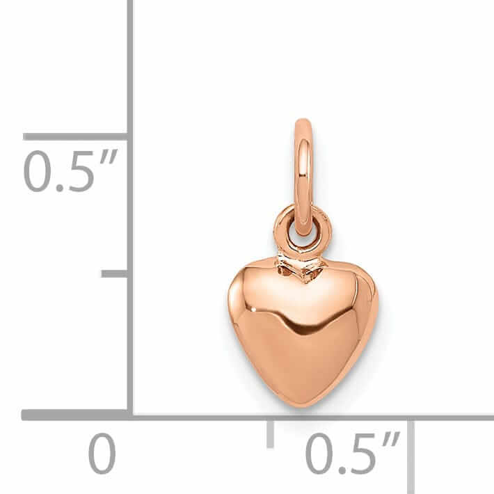 Lovely Rita's Pendants & Charms 14K Rose Gold Polished 3-D Small Size Puffed Heart Design Pendant