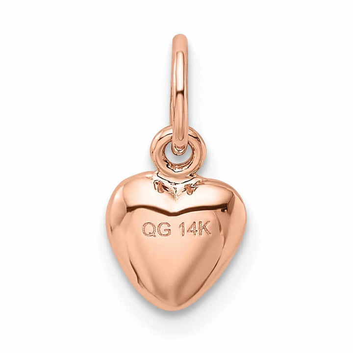 Lovely Rita's Pendants & Charms 14K Rose Gold Polished 3-D Small Size Puffed Heart Design Pendant