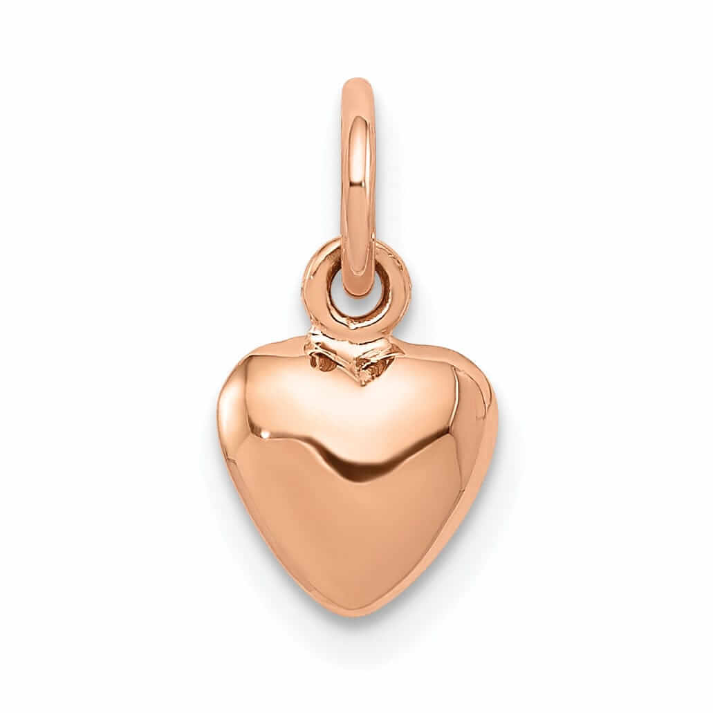 Lovely Rita's Pendants & Charms 14K Rose Gold Polished 3-D Small Size Puffed Heart Design Pendant