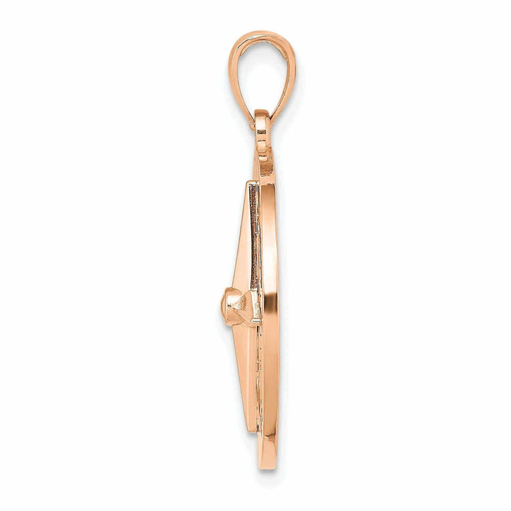 Lovely Rita's Pendants & Charms 14K Rose Gold Polished Finish Boating Nautical Compass Charm Pendant are Great Gift For Men