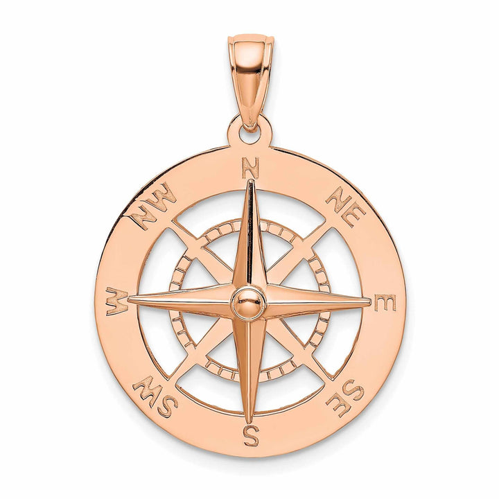 Lovely Rita's Pendants & Charms 14K Rose Gold Polished Finish Boating Nautical Compass Charm Pendant are Great Gift For Men