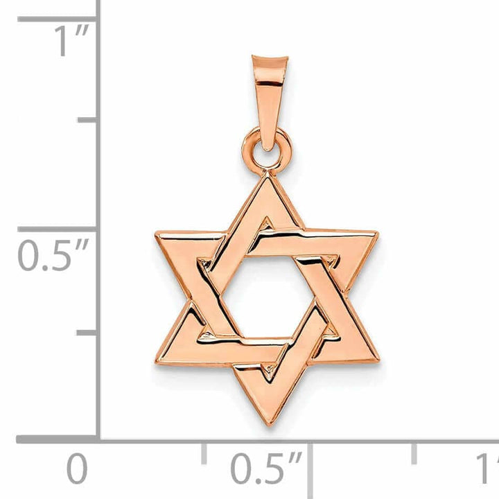 Lovely Rita's Pendants & Charms 14K Rose Gold Polished Finish Solid Unisex Star of David Pendant