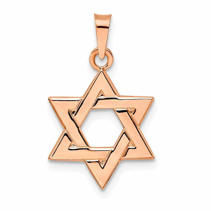 Lovely Rita's Pendants & Charms 14K Rose Gold Polished Finish Solid Unisex Star of David Pendant