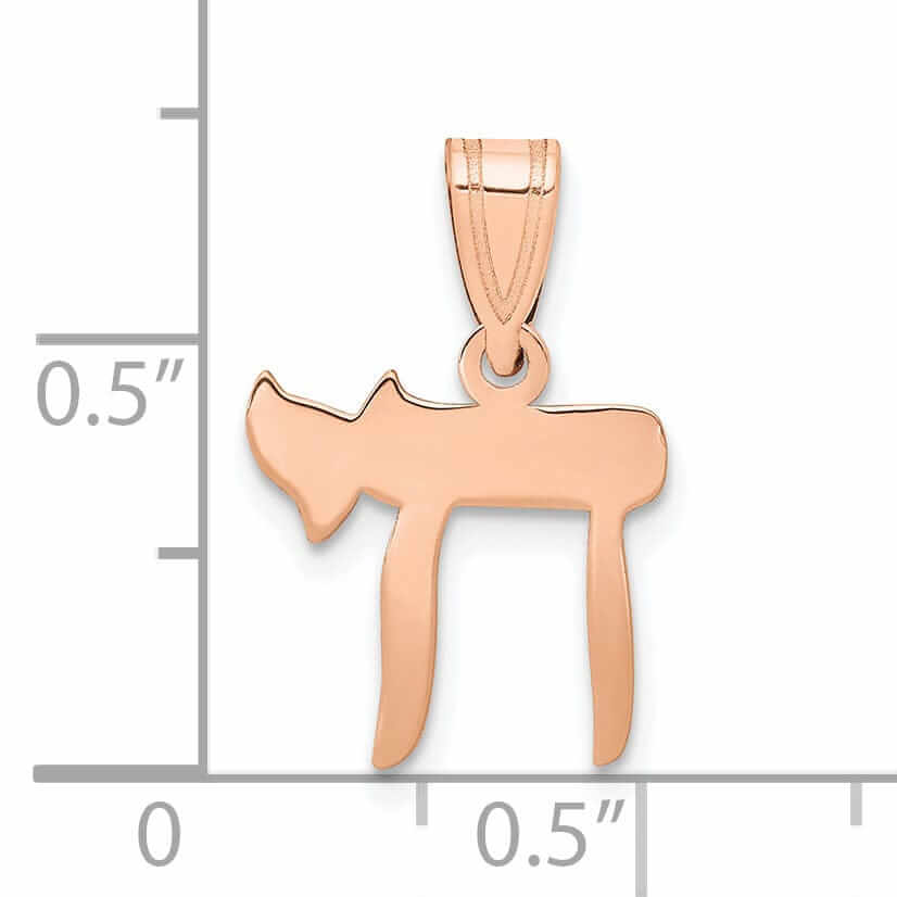 Lovely Rita's Pendants & Charms 14K Rose Gold Polished Finish Unisex Solid Chai Life Charm Pendant