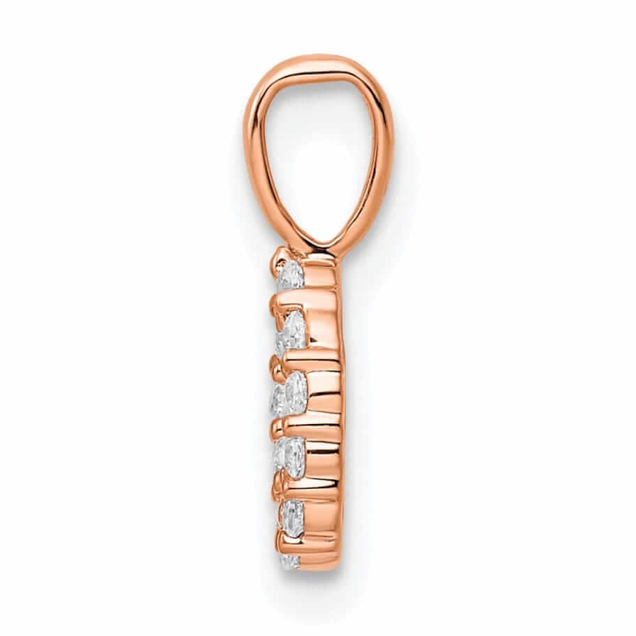 Lovely Rita's Pendants & Charms 14k Rose Gold Polished Finish with Diamonds Number 0 Charm Pendant