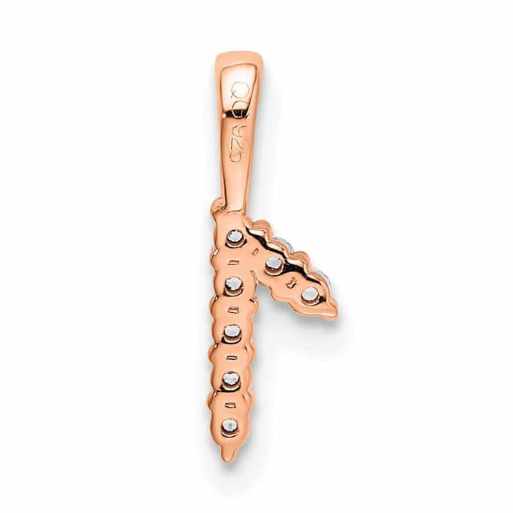 Lovely Rita's Pendants & Charms 14k Rose Gold Polished Finish with Diamonds Number 1 Pendant