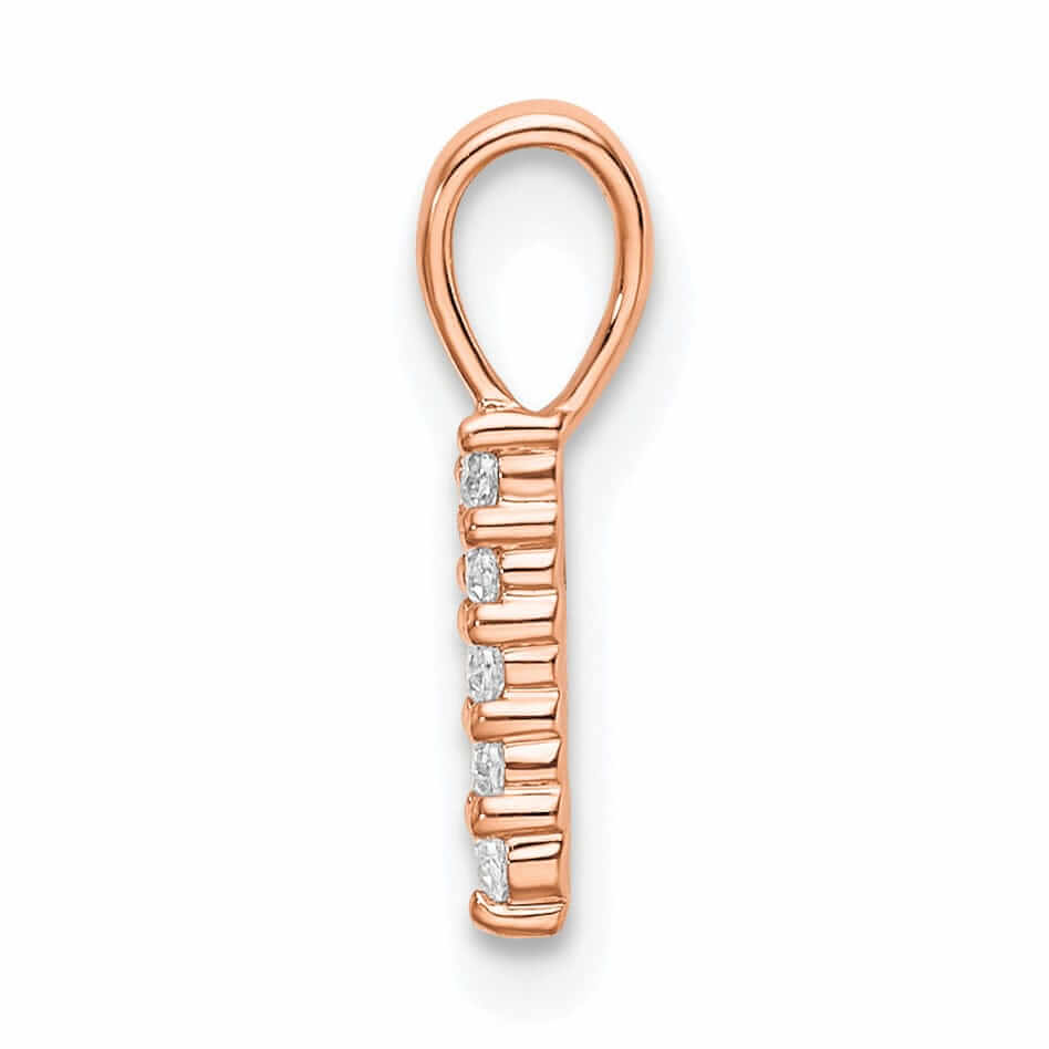 Lovely Rita's Pendants & Charms 14k Rose Gold Polished Finish with Diamonds Number 1 Pendant