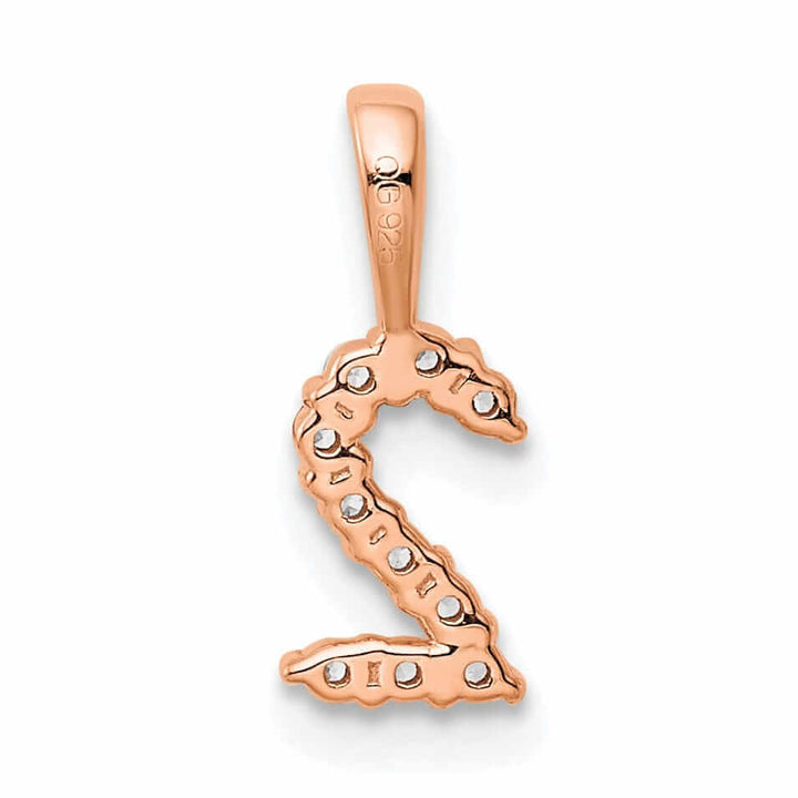Lovely Rita's Pendants & Charms 14k Rose Gold Polished Finish with Diamonds Number 2 Pendant