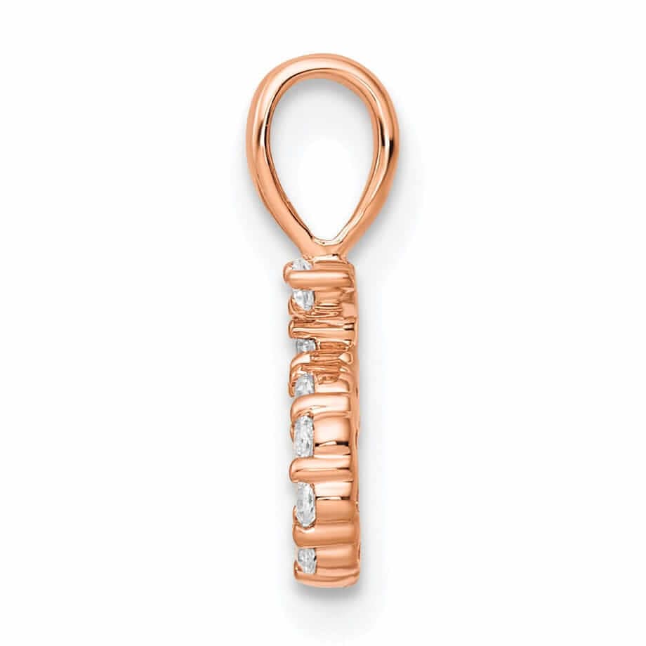 Lovely Rita's Pendants & Charms 14k Rose Gold Polished Finish with Diamonds Number 5 Pendant