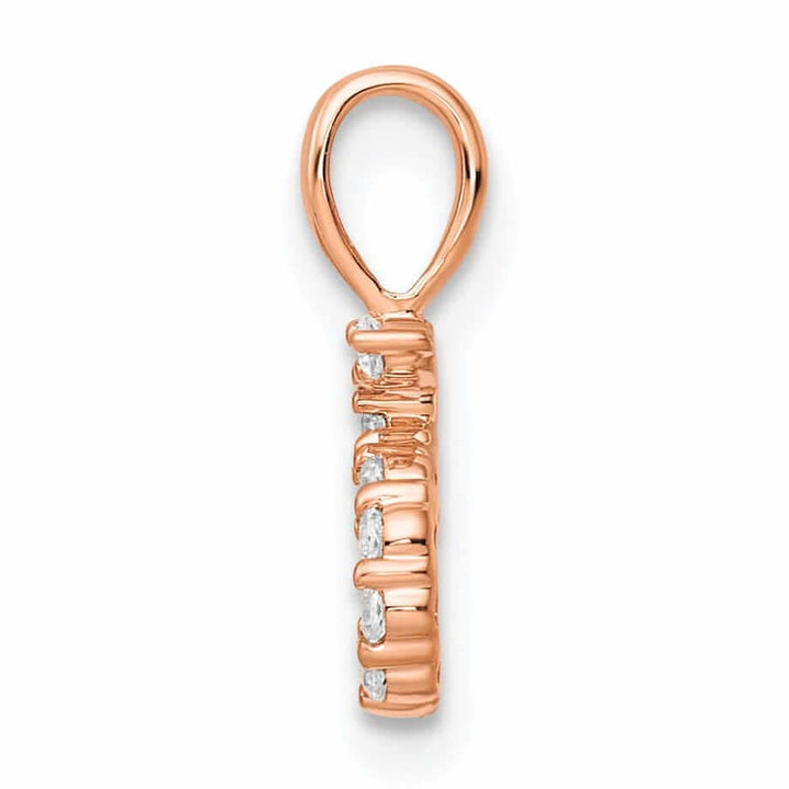 Lovely Rita's Pendants & Charms 14k Rose Gold Polished Finish with Diamonds Number 5 Pendant