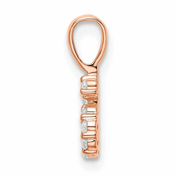 Lovely Rita's Pendants & Charms 14k Rose Gold Polished Finish with Diamonds Number 6 Pendant
