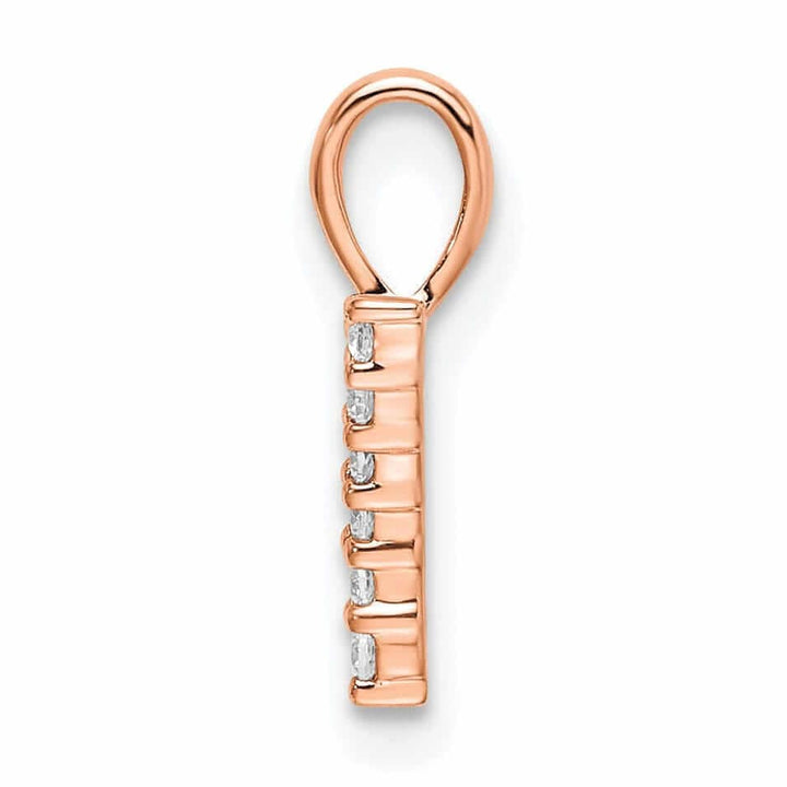 Lovely Rita's Pendants & Charms 14k Rose Gold Polished Finish with Diamonds Number 7 Pendant
