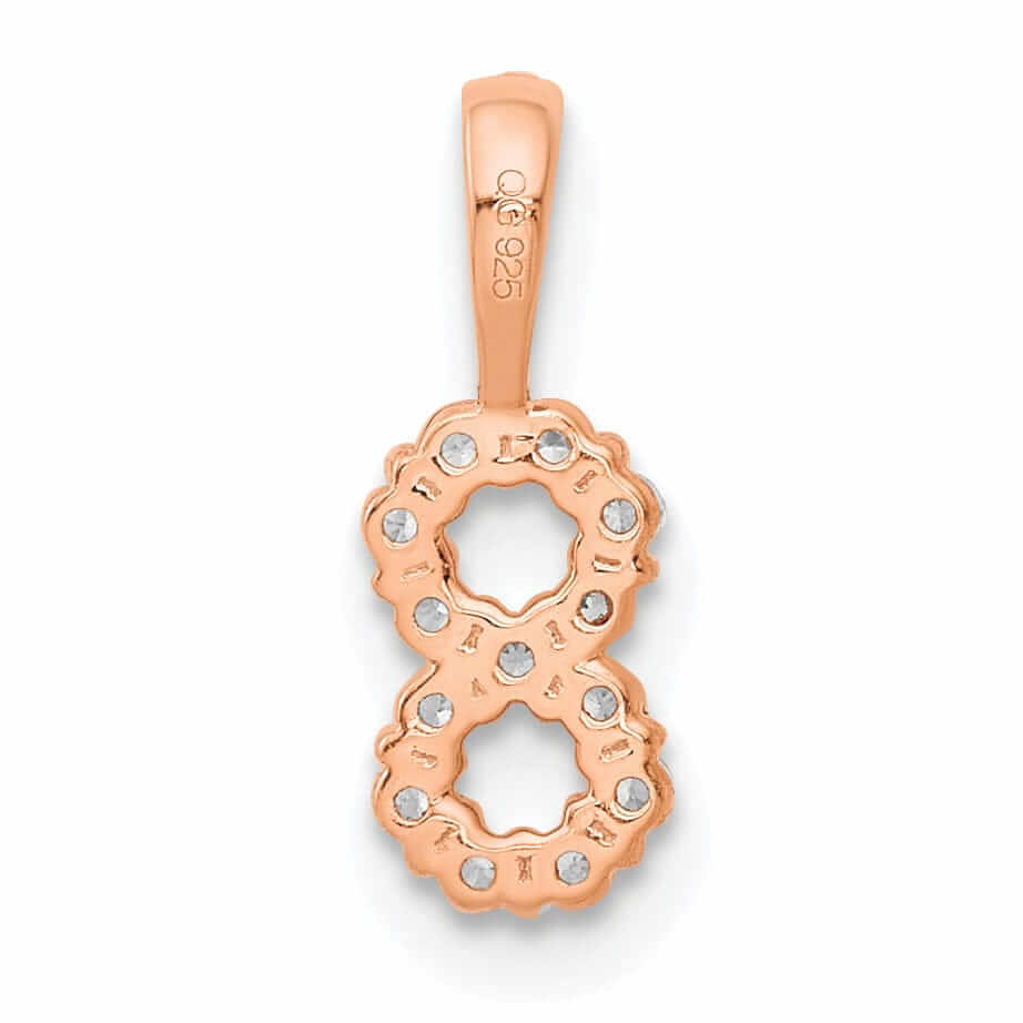 Lovely Rita's Pendants & Charms 14k Rose Gold Polished Finish with Diamonds Number 8 Pendant