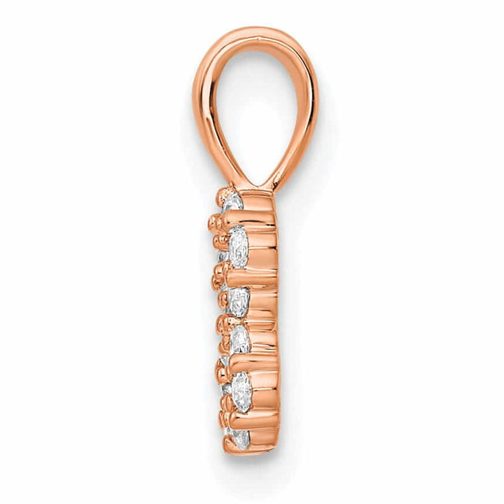 Lovely Rita's Pendants & Charms 14k Rose Gold Polished Finish with Diamonds Number 8 Pendant