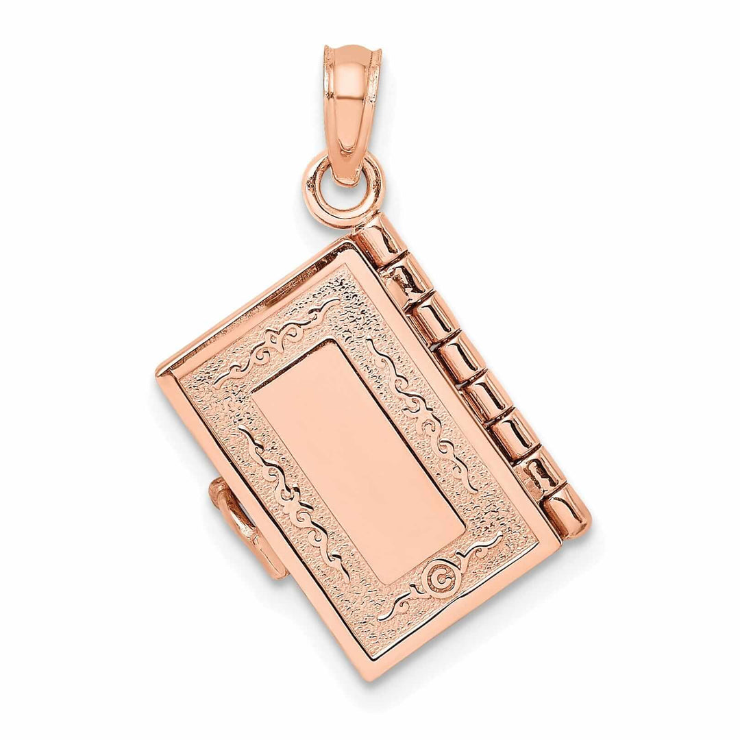 Lovely Rita's Pendants & Charms 14K Rose Gold Polished Moveable 3-D Lord's Prayer Holy Bible Pendant