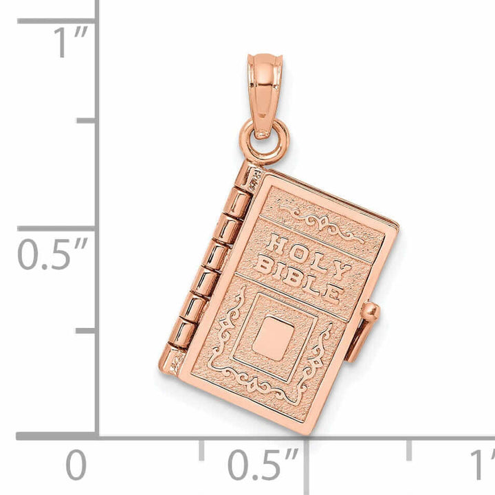 Lovely Rita's Pendants & Charms 14K Rose Gold Polished Moveable 3-D Lord's Prayer Holy Bible Pendant