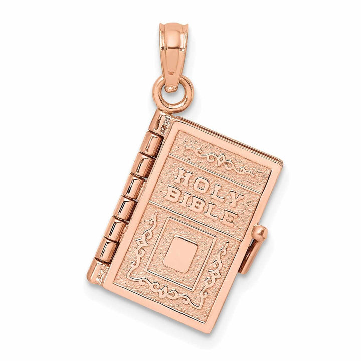 Lovely Rita's Pendants & Charms 14K Rose Gold Polished Moveable 3-D Lord's Prayer Holy Bible Pendant
