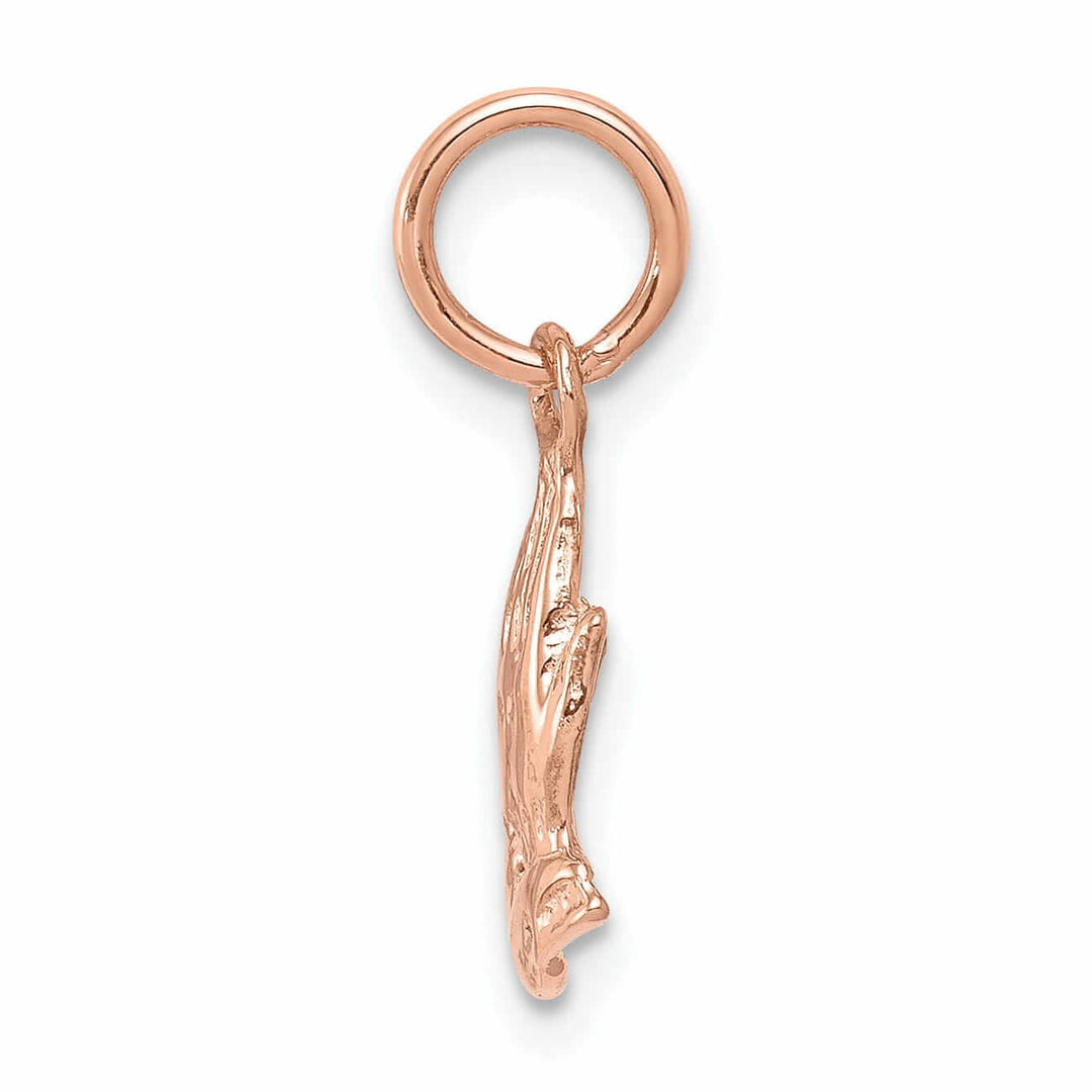 Lovely Rita's Pendants & Charms 14k Rose Gold Polished Texture Finish Praying Hands Charm Pendant