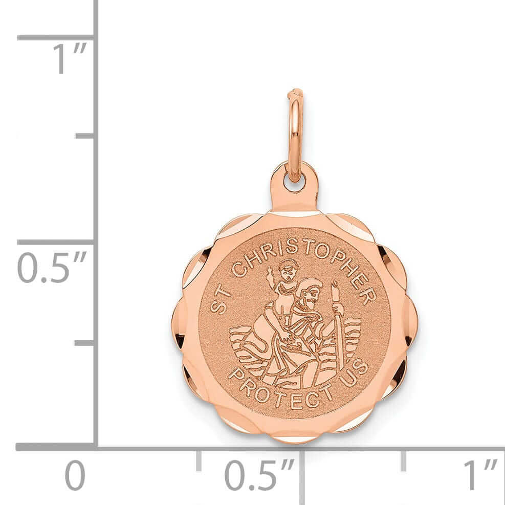 Lovely Rita's Pendants & Charms 14k Rose Gold Saint Christopher Medal Pendant