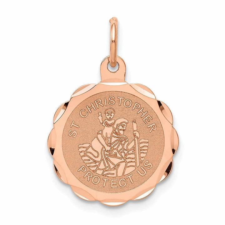 Lovely Rita's Pendants & Charms 14k Rose Gold Saint Christopher Medal Pendant