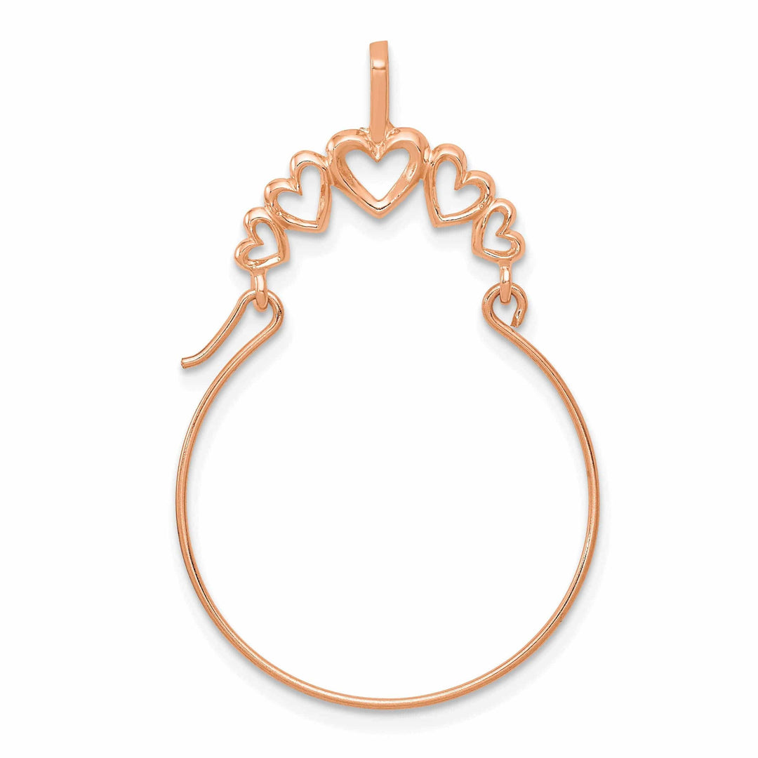 Lovely Rita's Pendants & Charms 14k Rose Gold Solid 5-Heart Design Charm Holder Pendant