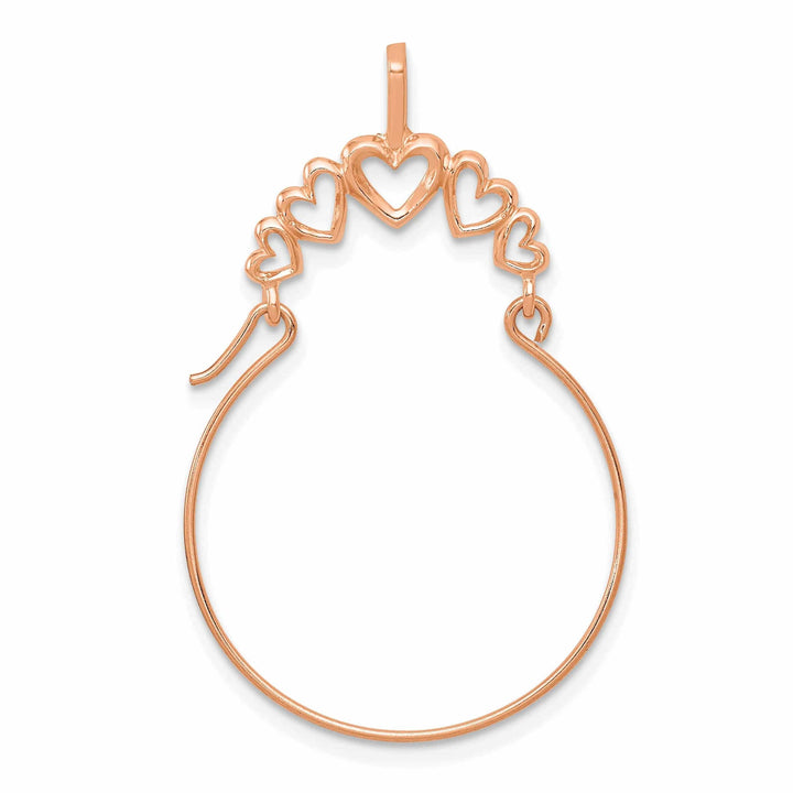 Lovely Rita's Pendants & Charms 14k Rose Gold Solid 5-Heart Design Charm Holder Pendant