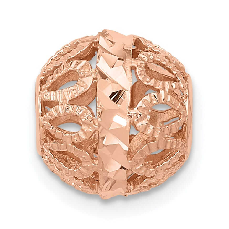 Lovely Rita's Pendants & Charms 14k Rose Gold Solid Filligree Design Ball Chain Slide Pendant