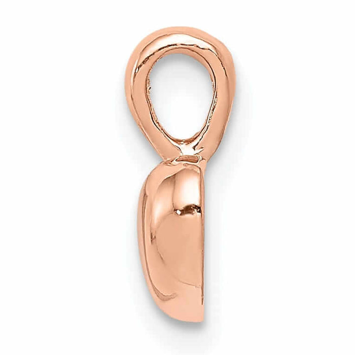 Lovely Rita's Pendants & Charms 14K Rose Gold Solid Polished Finish Open Back Domed Heart Shape Charm Pendant