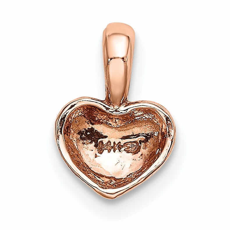 Lovely Rita's Pendants & Charms 14K Rose Gold Solid Polished Finish Open Back Domed Heart Shape Charm Pendant