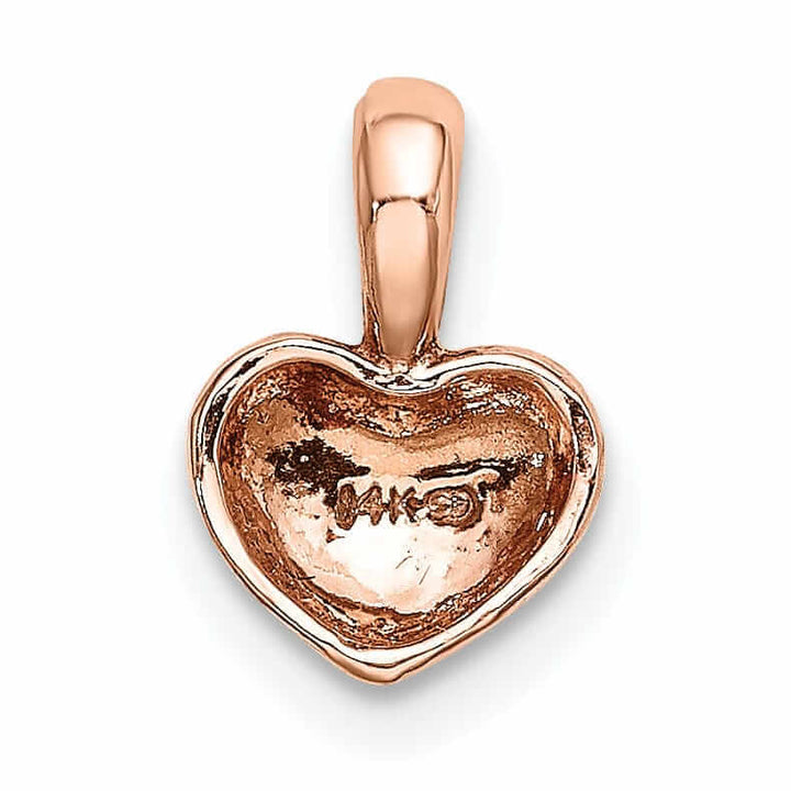 Lovely Rita's Pendants & Charms 14K Rose Gold Solid Polished Finish Open Back Domed Heart Shape Charm Pendant