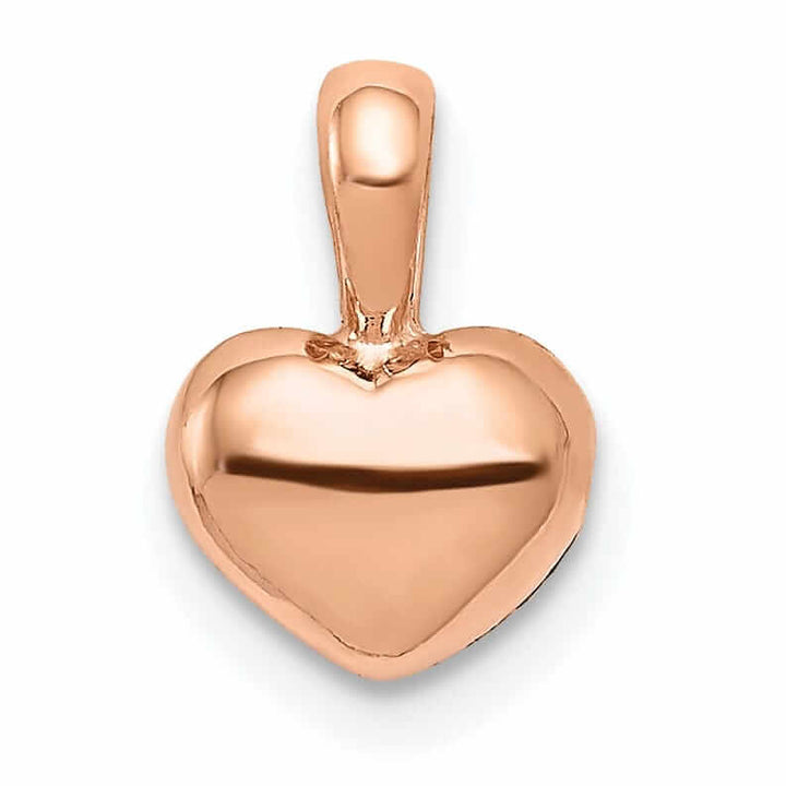 Lovely Rita's Pendants & Charms 14K Rose Gold Solid Polished Finish Open Back Domed Heart Shape Charm Pendant