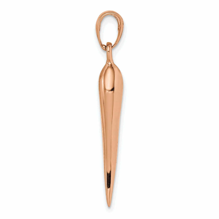 Lovely Rita's Pendants & Charms 14k Rose Gold Solid Polished Large Size 3-D Italian Horn Charm Pendant