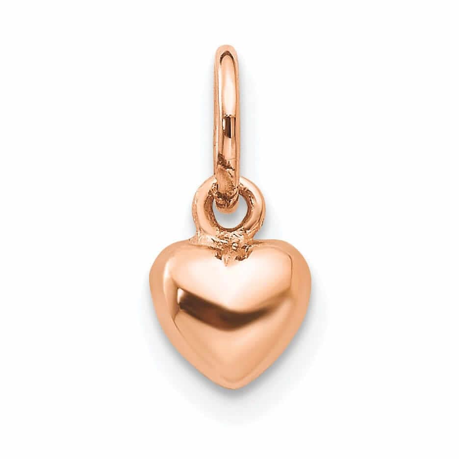 Lovely Rita's Pendants & Charms 14k Rose Polished Gold Solid Small Heart Charm