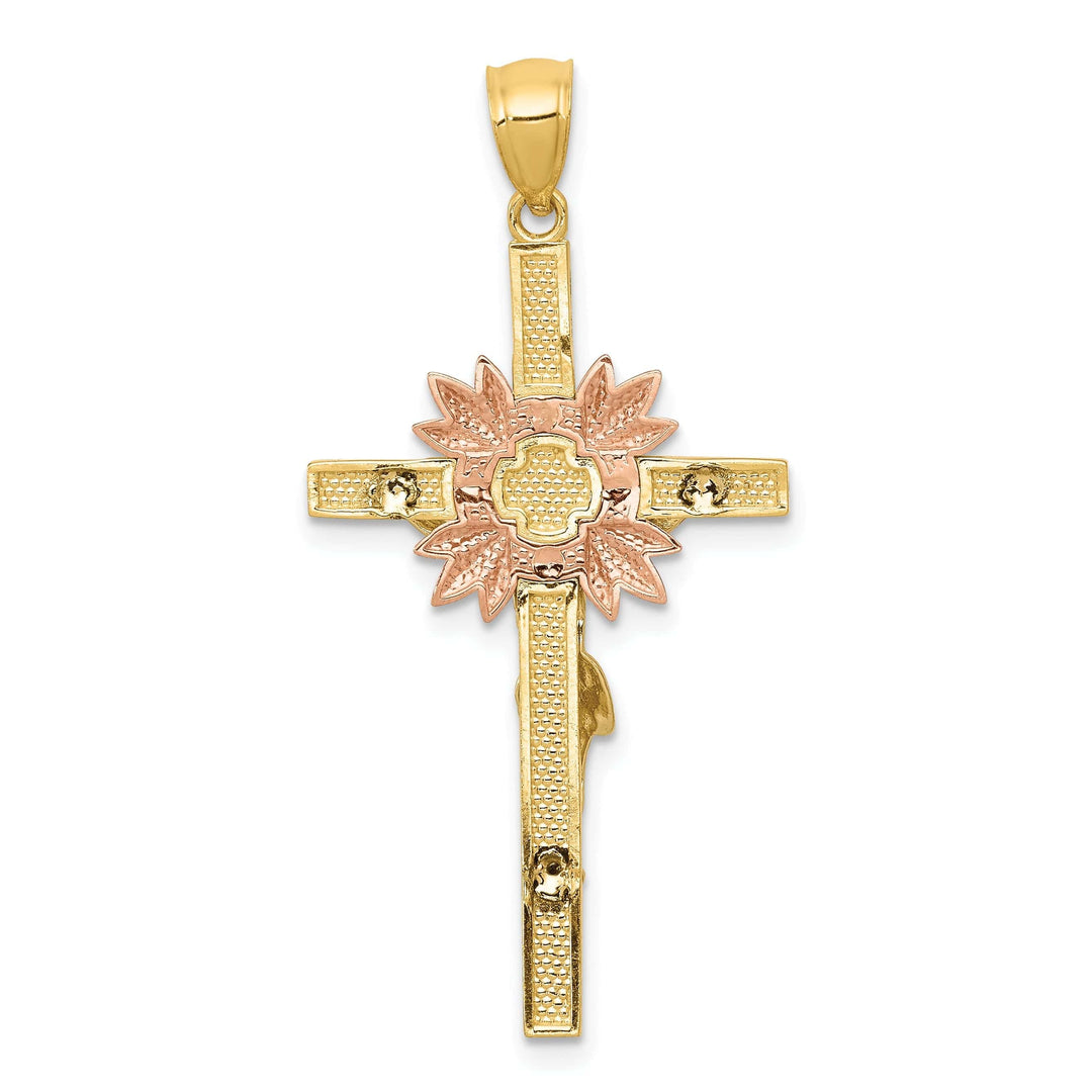 Lovely Rita's Pendants & Charms 14k Tri-Color Gold Celtic Crucifix Cross Pendant
