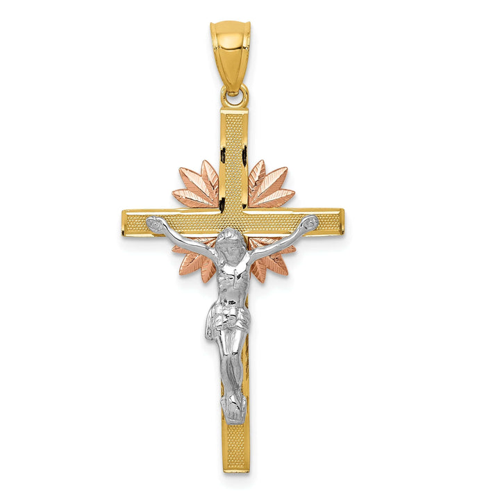Lovely Rita's Pendants & Charms 14k Tri-Color Gold Celtic Crucifix Cross Pendant