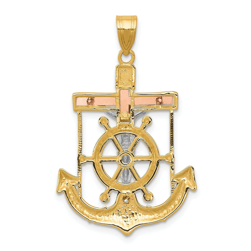 Lovely Rita's Pendants & Charms 14k Tri Color Gold Mariner's Cross Pendant