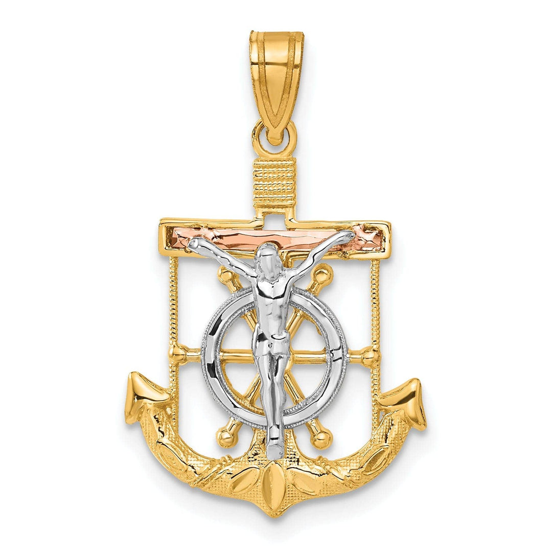 Lovely Rita's Pendants & Charms 14k Tri Color Gold Mariner's Cross Pendant