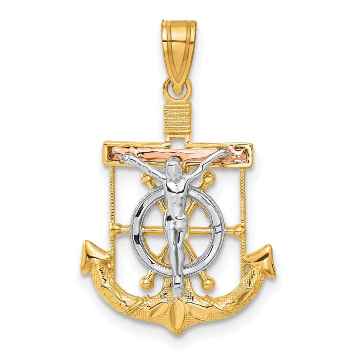 Lovely Rita's Pendants & Charms 14k Tri Color Gold Mariner's Cross Pendant