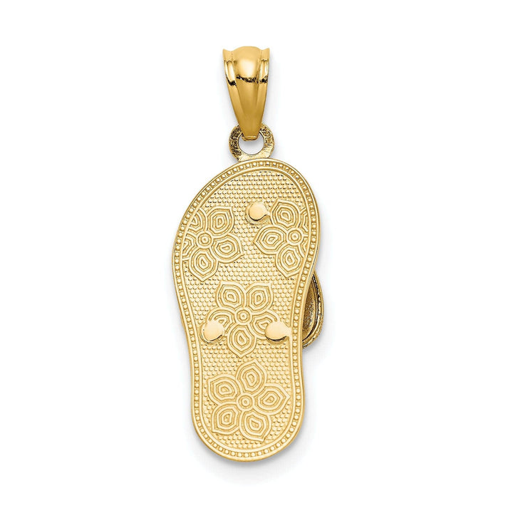 Lovely Rita's Pendants & Charms 14K Tri Color Gold Plumeria Flower Design Flip Flop Beach Sandal Pendant