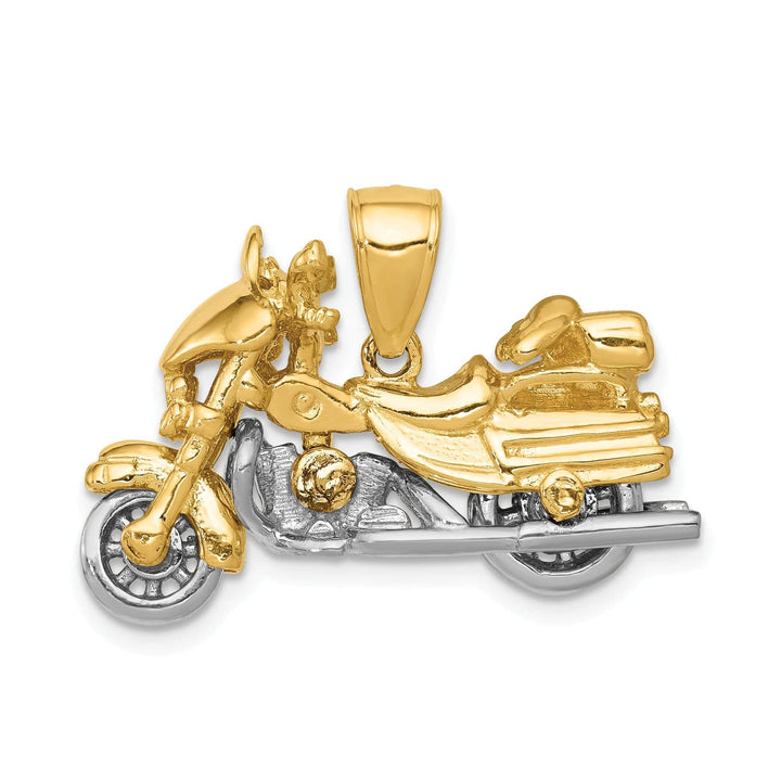 Lovely Rita's Pendants & Charms 14k Two-tone 3-Dimensional Motorcycle Pendant