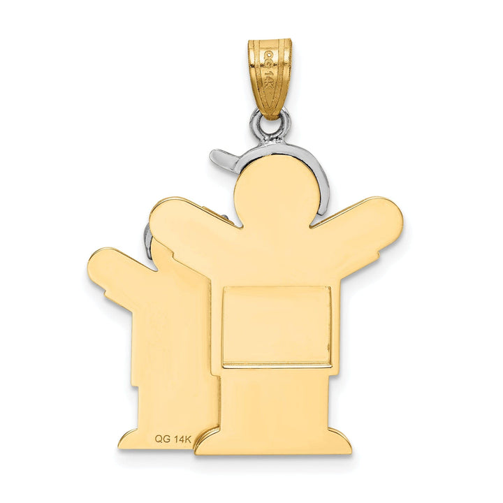 Lovely Rita's Pendants & Charms 14k Two-tone Big Brother/Little Brother Love Charm