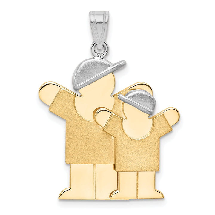 Lovely Rita's Pendants & Charms 14k Two-tone Big Brother/Little Brother Love Charm