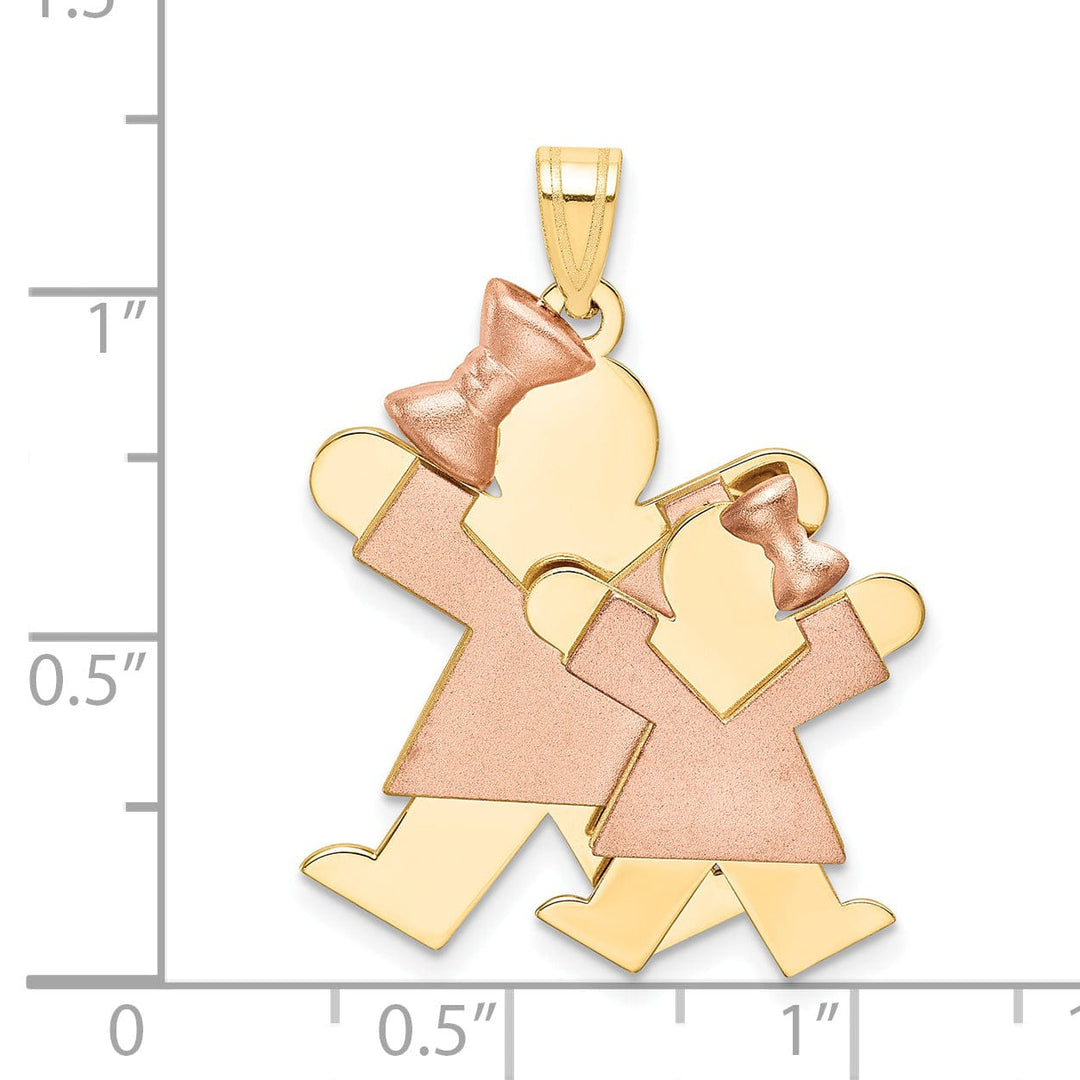 Lovely Rita's Pendants & Charms 14k Two-tone Big Sister/Little Sister Joy Charm