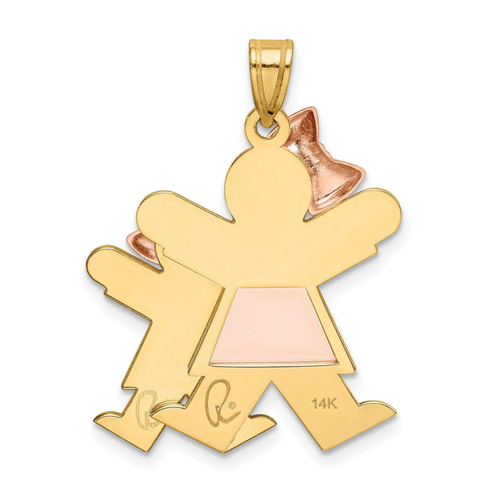 Lovely Rita's Pendants & Charms 14k Two-tone Big Sister/Little Sister Joy Charm