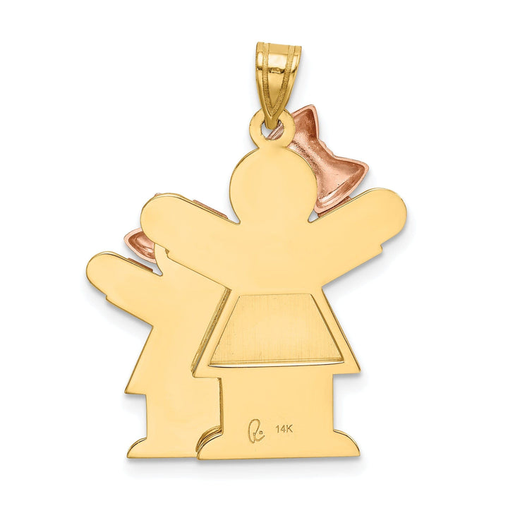 Lovely Rita's Pendants & Charms 14k Two-tone Big Sister/Little Sister Love Charm