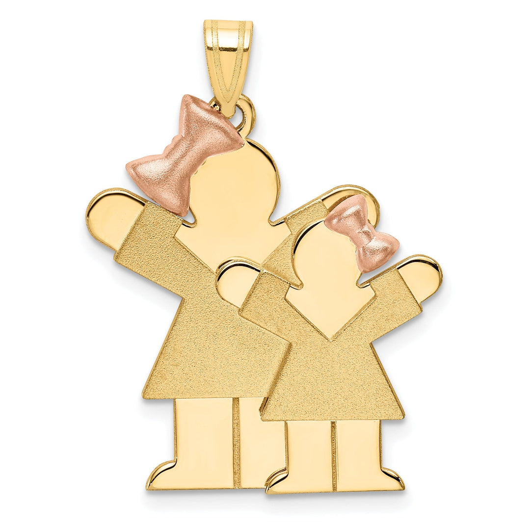 Lovely Rita's Pendants & Charms 14k Two-tone Big Sister/Little Sister Love Charm