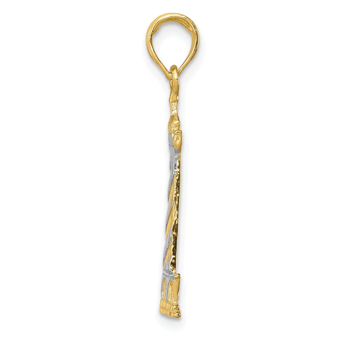 Lovely Rita's Pendants & Charms 14k Two Tone Cape Hatters Lighthouse Pendant