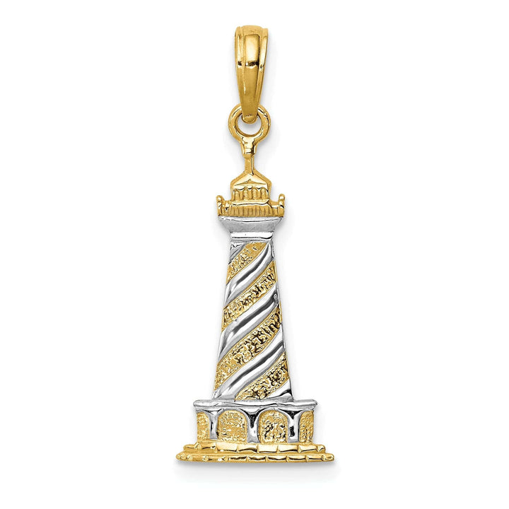 Lovely Rita's Pendants & Charms 14k Two Tone Cape Hatters Lighthouse Pendant