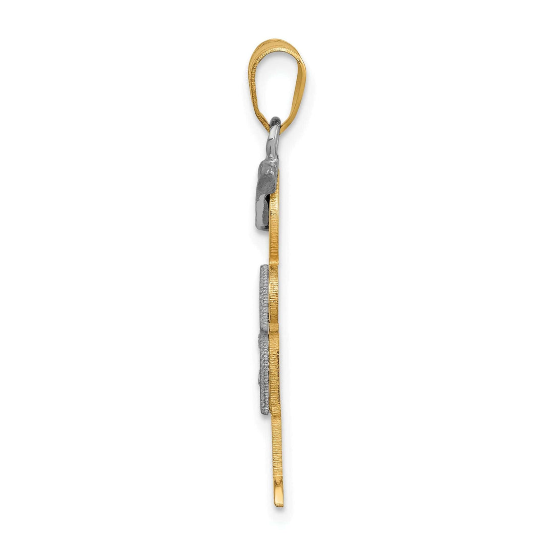 Lovely Rita's Pendants & Charms 14k Two-tone Diamond Boy With Hat Hugs Pendant