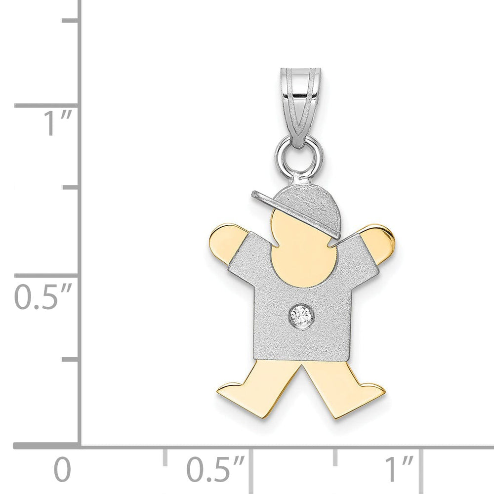 Lovely Rita's Pendants & Charms 14k Two-tone Diamond Boy With Hat Joy Pendant